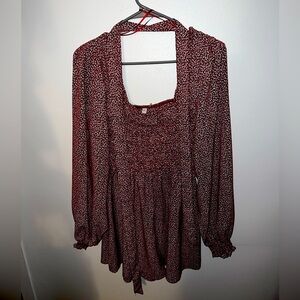 Women’s red cheetah print romper